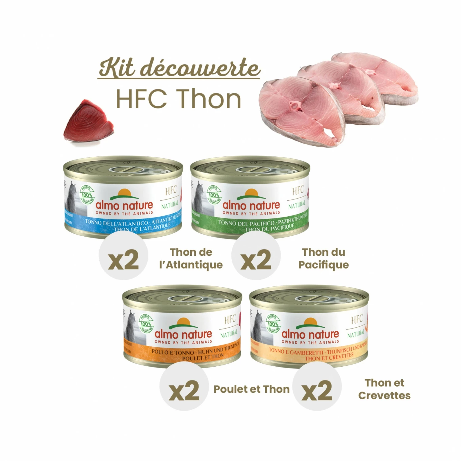 Almo Nature Pâtées Chat Adulte - HFC Natural Multipack Thon - 8 X 70 G 2 Almo Nature Pâtées Chat Adulte - HFC Natural Multipack Thon - 8 X 70 G – Image 2