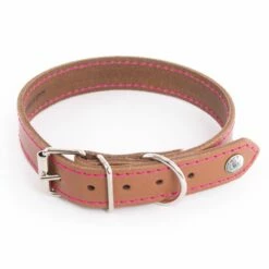 MARTIN SELLIER Collier En Cuir Flash – Marron Cognac & Rose