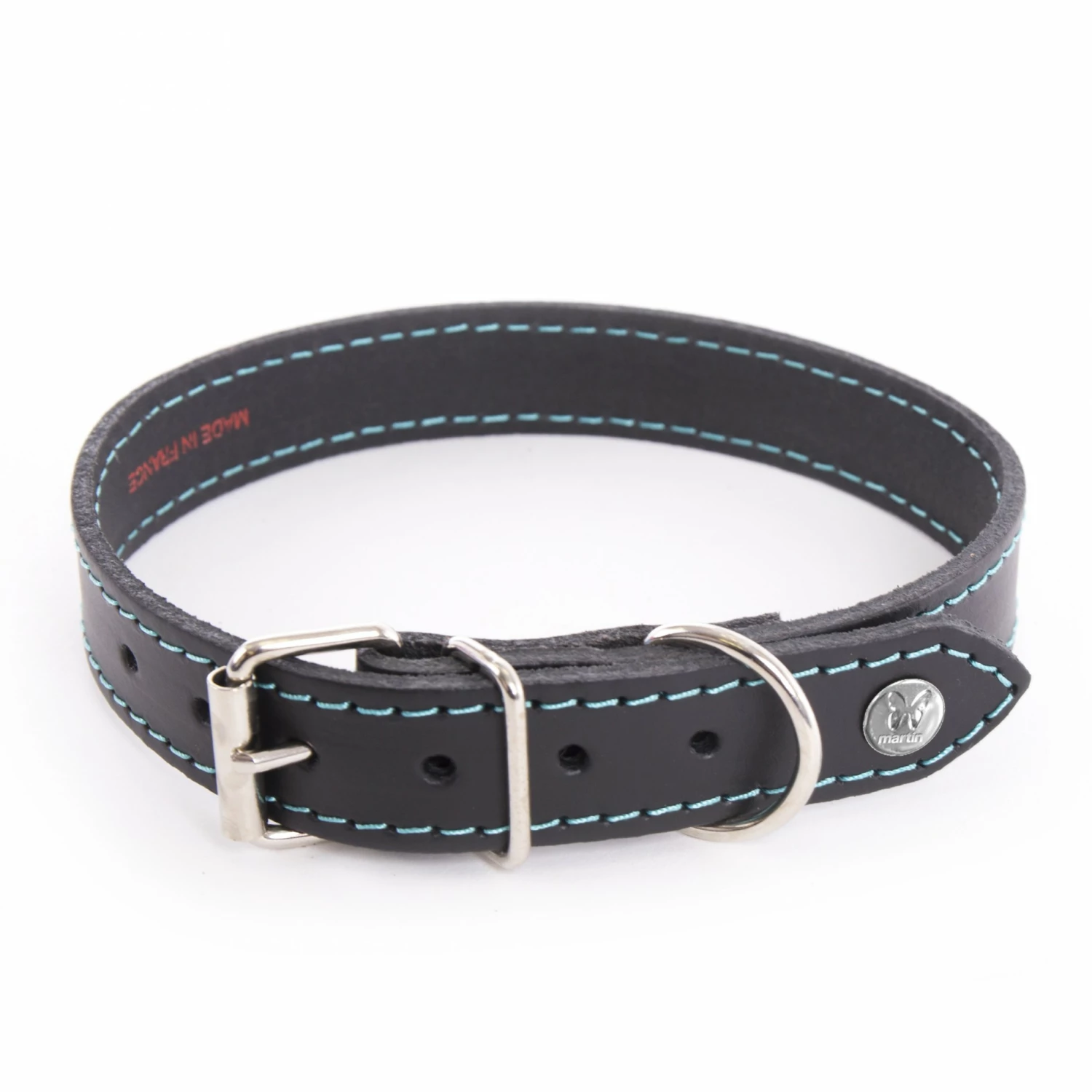 MARTIN SELLIER Collier En Cuir Flash – Noir & Bleu Turquoise 1 MARTIN SELLIER Collier En Cuir Flash – Noir & Bleu Turquoise