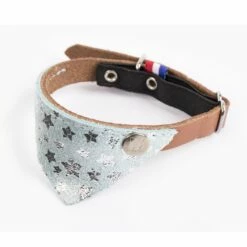 MARTIN SELLIER Collier En Cuir Miami Cat – Marron Cognac & Bleu