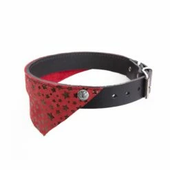 MARTIN SELLIER Collier En Cuir Miami Dog – Noir & Rouge