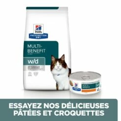 HILL'S Prescription Diet W/d Multi Benefit Au Poulet - Croquettes Pour Chat -Promos Wanimo Boutique hill s prescription diet w d multi benefit au poulet croquettes pour chat 1 3