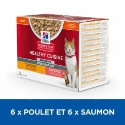 HILL'S Science Plan Healthy Cuisine Sterilised Adult En Mijotés Au Poulet & Au Saumon - Pâtée Pour Chat -Promos Wanimo Boutique hill s science plan healthy cuisine sterilised adult en mijotes au poulet au saumon patee pour chat 1 3