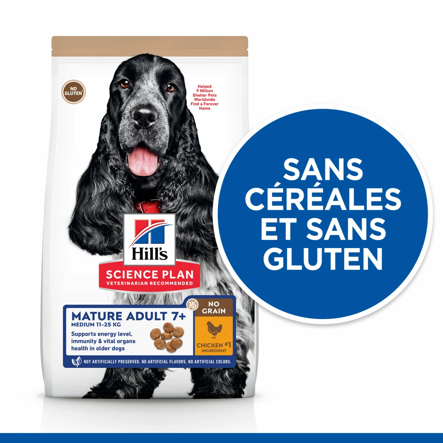 HILL'S Science Plan No Grain All Breed Mature Adult 7+ Au Poulet - Croquettes Pour Chien 4 HILL'S Science Plan No Grain All Breed Mature Adult 7+ Au Poulet - Croquettes Pour Chien – Image 4
