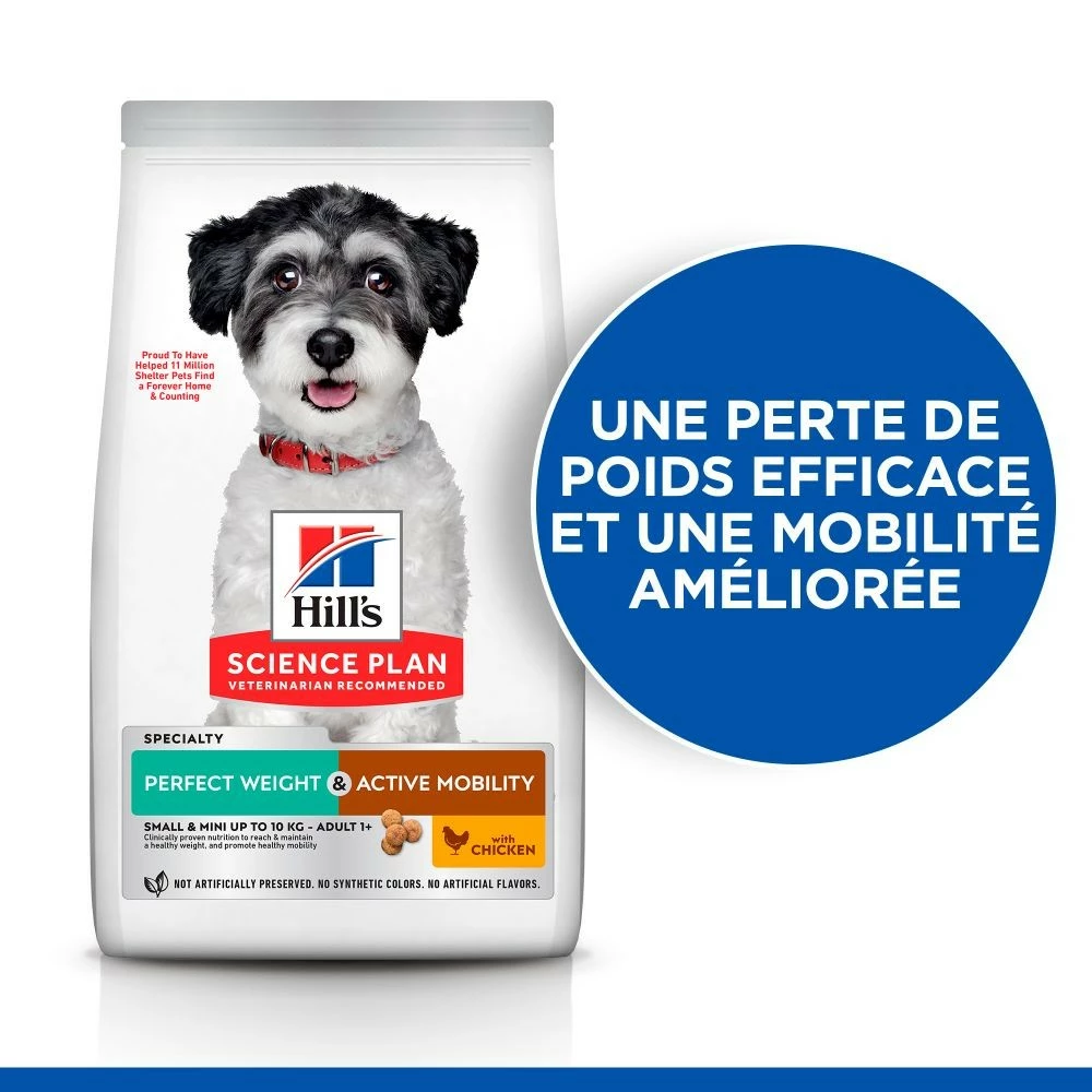 HILL'S Science Plan Perfect Weight & Active Mobility Small & Mini Adult Au Poulet - Croquettes Pour Chien 2 HILL'S Science Plan Perfect Weight & Active Mobility Small & Mini Adult Au Poulet - Croquettes Pour Chien – Image 2