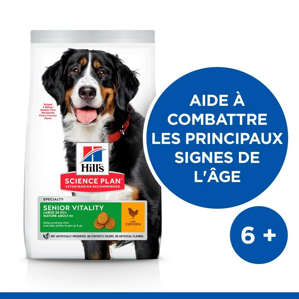 HILL'S Science Plan Senior Vitality Large Mature Adult 6+ Au Poulet - Croquettes Pour Chien 2 HILL'S Science Plan Senior Vitality Large Mature Adult 6+ Au Poulet - Croquettes Pour Chien – Image 2