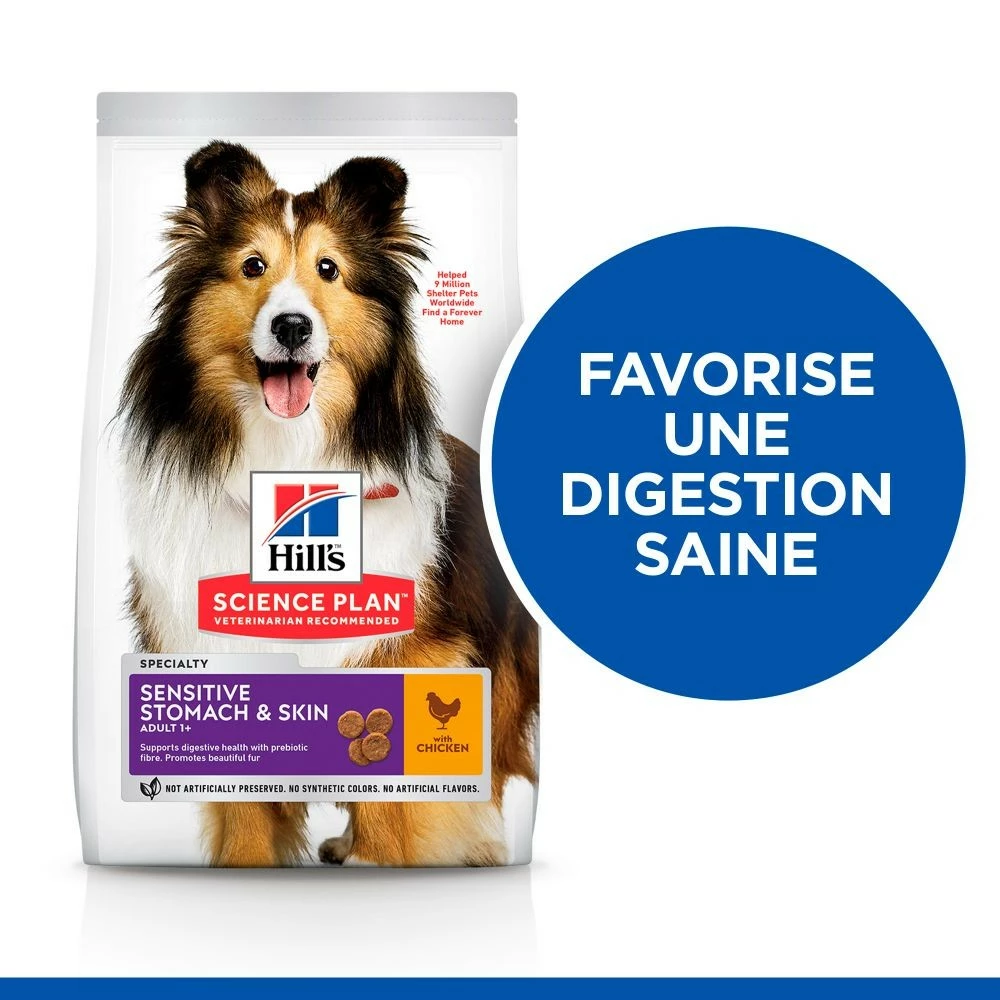 HILL'S Science Plan Sensitive Stomach & Skin Medium & Large Adult Au Poulet - Croquettes Pour Chien 3 HILL'S Science Plan Sensitive Stomach & Skin Medium & Large Adult Au Poulet - Croquettes Pour Chien – Image 3