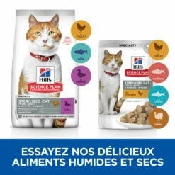 HILL'S Science Plan Sterilised Adult Au Canard - Croquettes Pour Chat -Promos Wanimo Boutique hill s science plan sterilised adult au canard croquettes pour chat 1 5