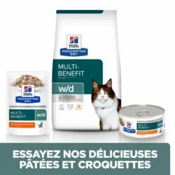 Hill's HILL’S Prescription Diet W/d Mutli-Benefit En Sachets Au Poulet – Pâtée Pour Chat -Promos Wanimo Boutique hills prescription diet w d mutli benefit en sachets au poulet patee pour chat 1 2