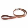 MARTIN SELLIER Laisse En Cuir Flash – Marron Cognac & Rose