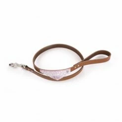 MARTIN SELLIER Laisse En Cuir Miami – Marron Cognac & Rose