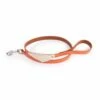 MARTIN SELLIER Laisse En Cuir Miami – Orange & Doré