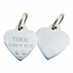 Médaille Personnalisée Coeur Avec Strass