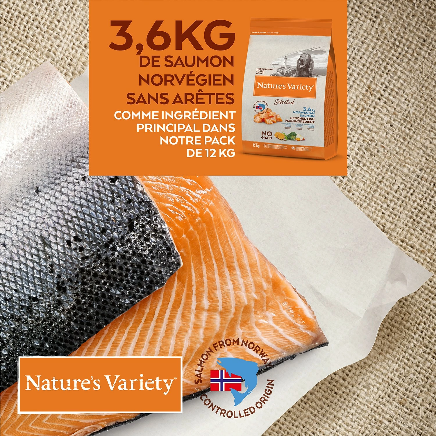 Nature's Variety Selected No Grain Medium Maxi Adult Saumon 4 Nature's Variety Selected No Grain Medium Maxi Adult Saumon – Image 4