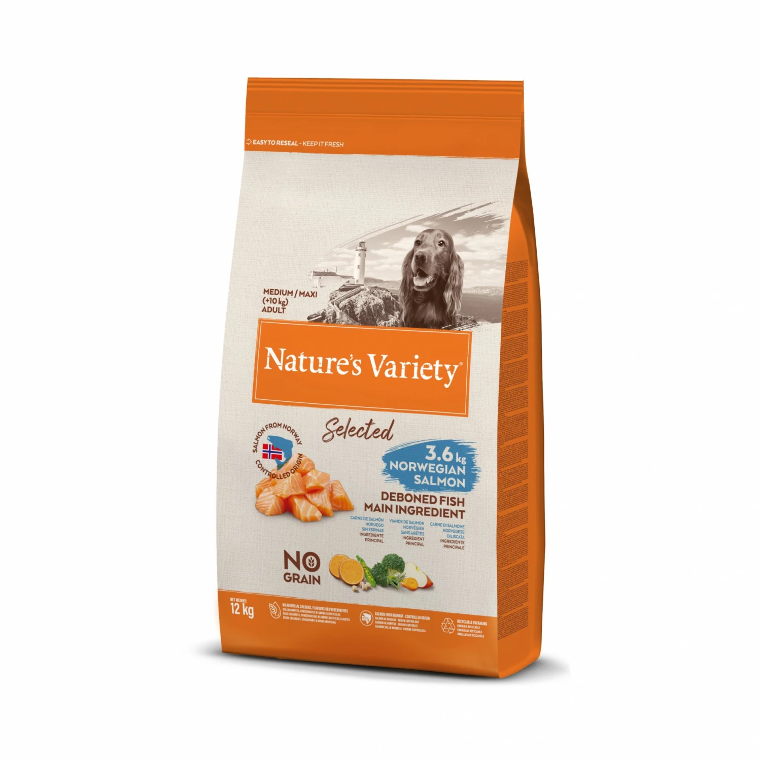 Nature's Variety Selected No Grain Medium Maxi Adult Saumon 1 Nature's Variety Selected No Grain Medium Maxi Adult Saumon