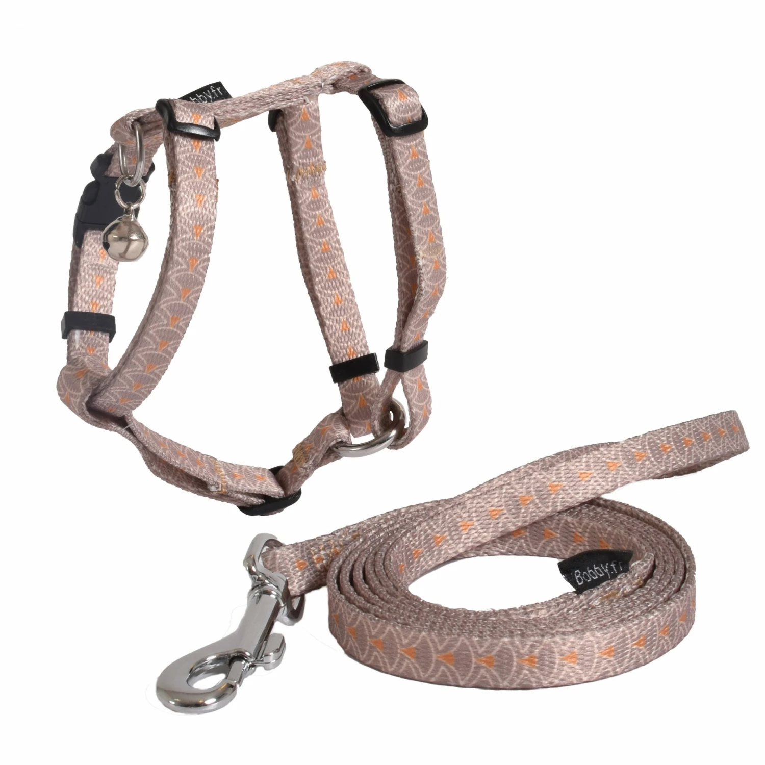 BOBBY Parure Harnais & Laisse Geisha - Beige 1 BOBBY Parure Harnais & Laisse Geisha - Beige
